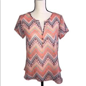 Tovia Multicolored Semi Sheer Blouse NWT | Size Medium